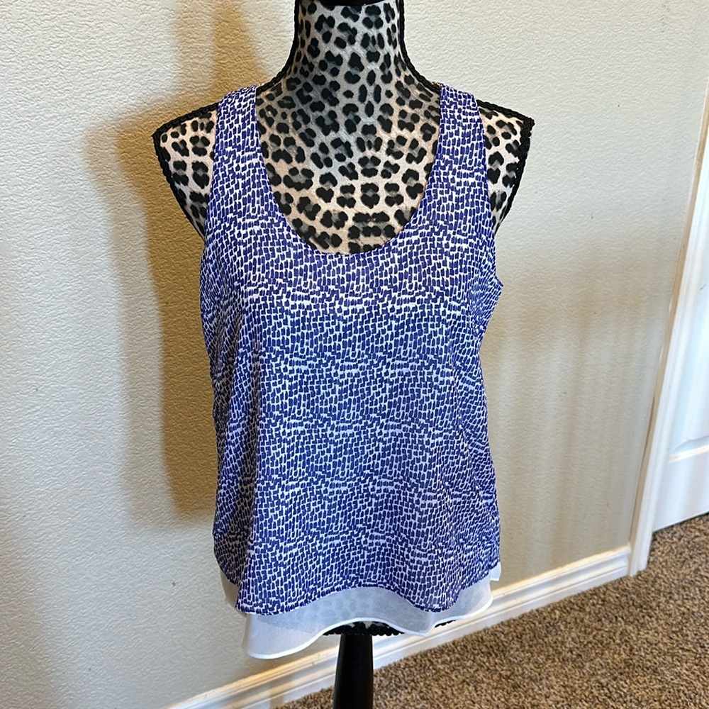 Calvin Klein sleeveless top, size S, sheer fabric with liner